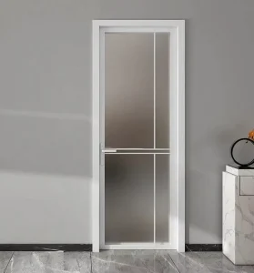 Architectural Aluminum Alloy Swing Door with Frosted Tempered Glass and Magnetic Screen for Bedroom, Bathroom, or Kitchen