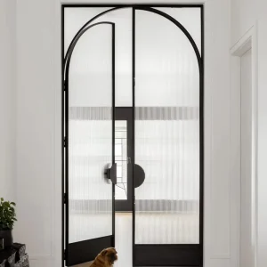Australia Standard Black Steel Casement Swing Grill Exterior Glass Balcony Windows French Doors