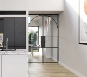 Australia Standard French Black Balcony Patio Door Wrought Iron Swing Crittall Loft Door Steel Grill Glass Windows and Doors