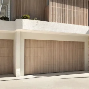Australian Electric Sectional Wood-Look Batten Overhead Garage Door