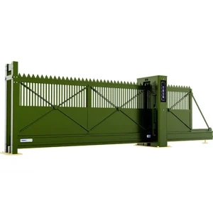 Automatic Aluminum Alloy Hidden Cantilever Sliding Double Gate for Industrial Security Driveway