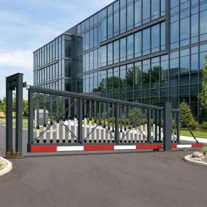 Automatic Aluminum Alloy Hidden Cantilever Sliding Double Gate with Internal Structure for Industrial Driveway