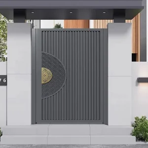 Automatic Aluminum Alloy Powder-Coated Courtyard Gate Door for Villa and Garden