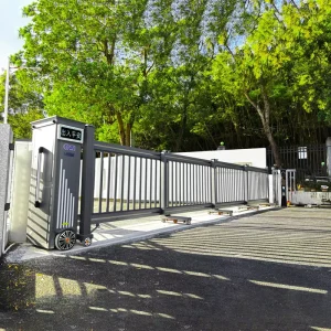Automatic Aluminum Alloy Segmented Suspended Sliding Gate with Remote Control for Warehouse, School, Hotel, Park, and Industrial Use