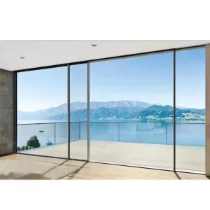 Automatic Aluminum Alloy Sliding Patio Kitchen Glass Door with Side Opening Partition for Villas