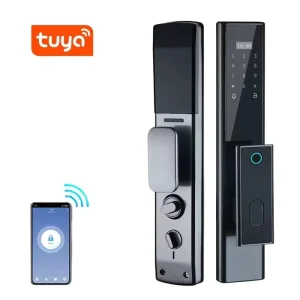 Automatic Aluminum Door Lock with Fingerprint, Code, and WiFi App Control for Apartments