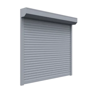 Automatic Aluminum Roller Garage Door, Double-Layer Hollow or PU-Filled, Dark Gray