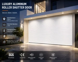 Automatic Aluminum Roller Shutter Door, Electric Windproof Garage Security Gate for Shop, Warehouse, Farmhouse, Villa