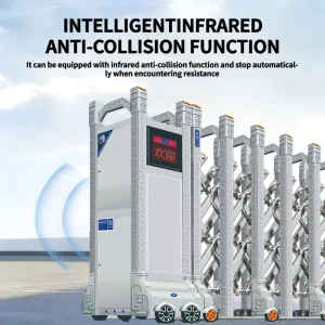 Automatic Collapsible Folding Retractable Sliding Security Gate for School or Hospital