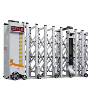 Automatic Double Electric Retractable Gate Aluminum Alloy and Stainless Steel for Outdoor Use in Factories and Hotels