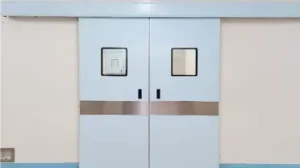 Automatic Double Sliding Hermetic Hospital Door Medical Steel Airtight Cleanroom Door for ICU Operating Room Laboratory