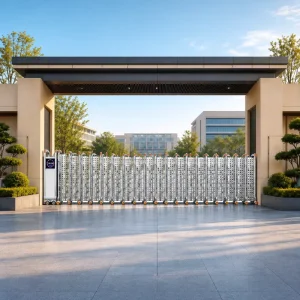 Automatic Electric Retractable Telescopic Aluminum Alloy Security Gate for School and Government Park