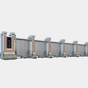 Automatic Electric Security Gate System, Stainless Steel and Aluminum Alloy, for Villas, Offices and Factory Buildings