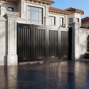 Automatic Electric Suspension Folding Retractable Aluminum Alloy Gate for Villas and Courtyards