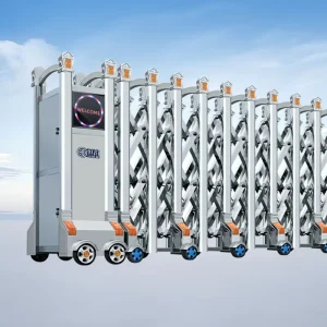 Automatic Electric Telescopic Aluminum Alloy Security Gate for Hotels, Parks, Warehouses, and Industrial Use