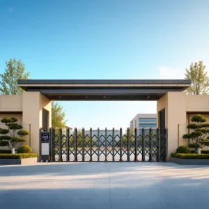 Automatic Electric Telescopic Security Gate Aluminum Alloy Stainless Steel for Home