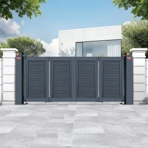 Automatic Floating Folding Gate Trackless Suspended Folding Driveway Gate Aluminum Alloy for Community Courtyard Estate Security
