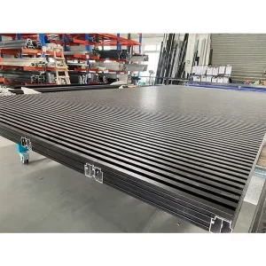 Automatic Flush-Mount Overhead Sectional Timber Batten Double Garage Door
