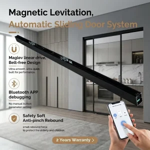 Automatic Glass Sliding Door Operator System with Phone App for Offices, Meeting Rooms, and Houses