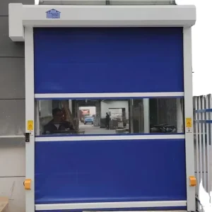Automatic High-Speed PVC Rolling Garage Door with Motor and Transparent Interior for Industrial Warehouses