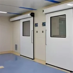 Automatic Hospital Sliding Door with Airtight Hermetic Seal and Vision Panel for Cleanrooms