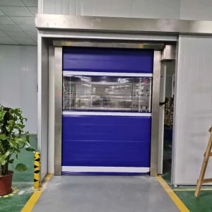 Automatic Industrial PVC High-Speed Rolling Shutter Door, Class 5-8 Wind Resistance, Stainless Steel Screen