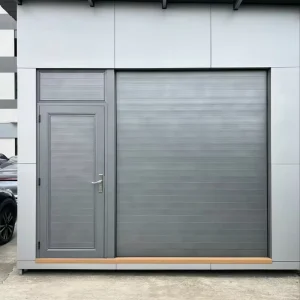 Automatic Insulated Aluminum Roller Shutter Garage Door with Pedestrian Door
