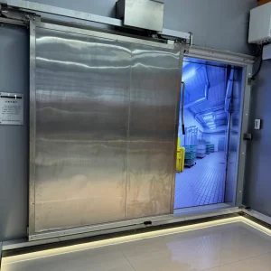 Automatic Insulated Stainless Steel Cold Storage Sliding Door for Food Cold Chain Logistics Warehouse