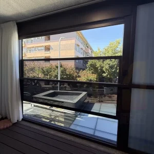 Automatic Intelligent Windproof Soundproof Electric Vertical Retractable Sliding Lifting Aluminum Glass Balcony Door Window
