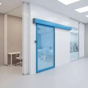 Automatic Medical Room Airtight Sliding Door with Finished Surface and Nylon Screen for Hospital