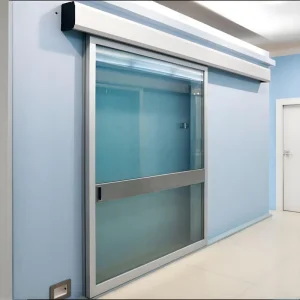 Automatic Modern Hermetic Airtight Glass Sliding Door with Nylon Screen for Interior Hospital Rooms