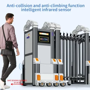 Automatic Outdoor Stainless Steel Trackless Electric Retractable Sliding Gate for Driveway Entry