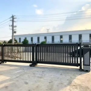Automatic Remote Control Black Trackless Aluminum Alloy Sectional Folding Gate for Outdoor Community Use