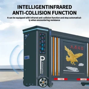 Automatic Remote-Control Sliding Electric Fence Gate, Aluminum Alloy, Retractable
