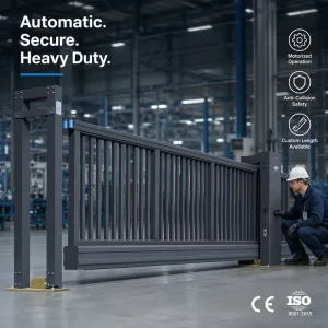 Automatic Retractable Aluminum Cantilever Sliding Driveway Gate with Cast Slats