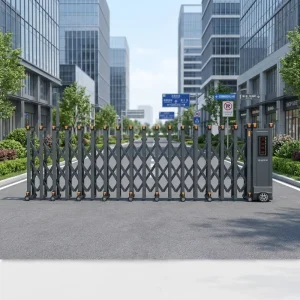 Automatic Retractable Driveway Gate with Remote Control Aluminum Alloy for Apartments Courtyards Hotels