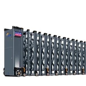Automatic Retractable Security Gate, Stainless Steel and Aluminum Alloy, for Schools and Factories