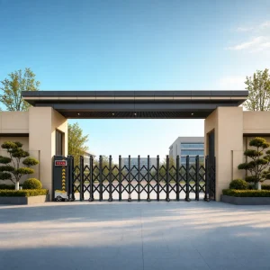 Automatic Security Electric Telescopic Retractable Aluminum Alloy Gate with Remote Control for Campuses