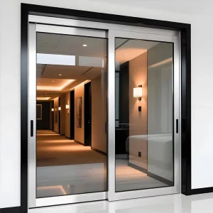 Automatic Sensor Sliding Glass Doors with Heavy-Duty Glass for Interior Partitions and Hotel Entrances