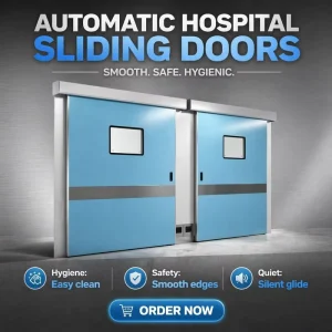 Automatic Side-Opening Stainless Steel Hermetic Cleanroom Door for Hospital Laboratories