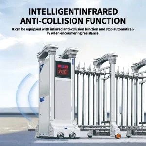 Automatic Sliding Door Retractable Gate, Aluminum Gate for Entryways, Exterior Outdoor Parks, Villas and Companies
