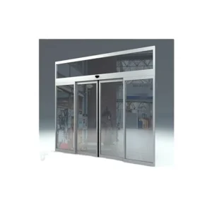 Automatic Sliding Door with Large Lock, Aluminum Alloy Frame, Double Glazing, Thermal Break, Insulation and Windproof Design for Supermarkets