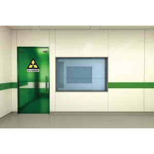 Automatic Sliding X-ray Lead Protection Door, 2 mm Pb, 304 Stainless Steel, Antibacterial, Anti-Fingerprint, Matte Panel
