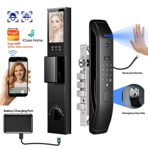 Automatic Smart Home Video Intercom Palm Vein Face Biometric Fingerprint Electronic Digital Door Lock Aluminum