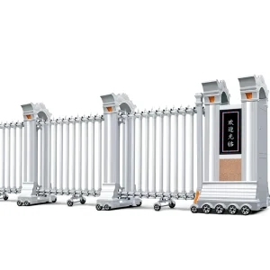Automatic Stainless Steel Aluminum Alloy Retractable Swing Door Electric Folding Security Telescopic Gate for School Hotel and Park