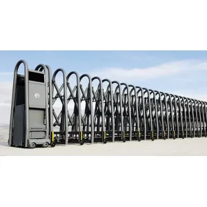 Automatic Stainless Steel Electric Retractable Door Composite Driveway Entrance Security Collapsible Folding Gate for School Use