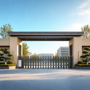 Automatic Stainless Steel Electric Retractable Folding Security Gate for Composite Driveway Entrance