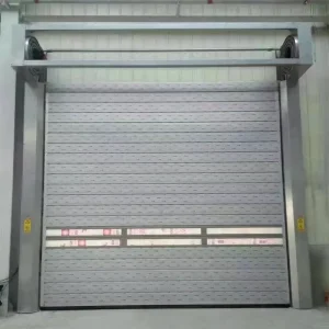 Automatic Steel Roller Shutter Door with 40 mm/75 mm Panel Thickness, Windproof, for Industrial Warehouses