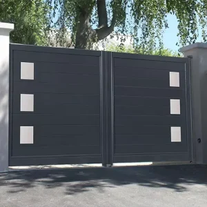 Automatic Swing Iron and Aluminum Decorative Driveway Gate for Villa Garden