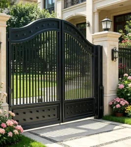 Automatic Swinging Stainless Steel Courtyard Gate Modern Driveway Entrance Durable Eco-Friendly Powder Coated Customizable Size